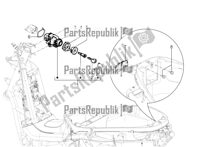 Todas las partes para Cerraduras de Piaggio MP3 300 HPE / Sport 2019