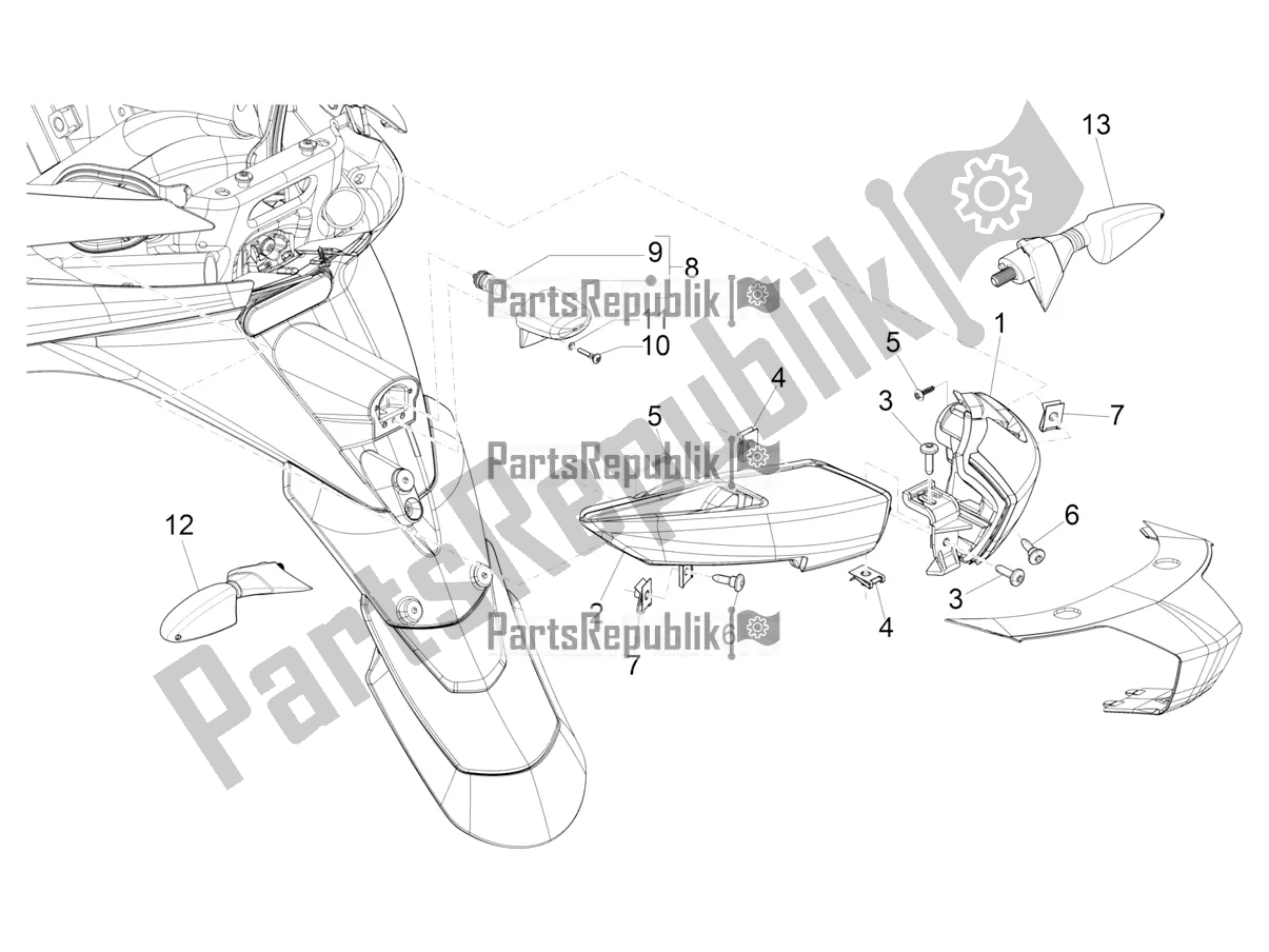 Toutes les pièces pour le Phares Arrière - Clignotants du Piaggio MP3 300 HPE / Sport 2019