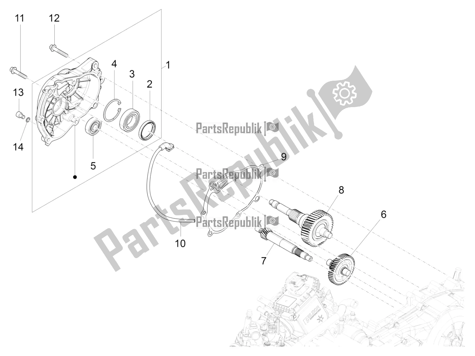 Todas las partes para Unidad De Reducción de Piaggio MP3 300 HPE / Sport 2019