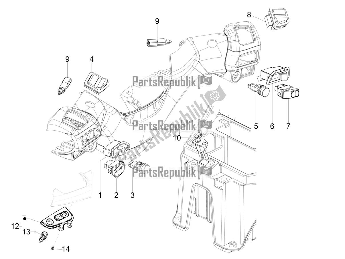 Todas las partes para Selectores - Interruptores - Botones de Piaggio MP3 300 HPE / Sport 2019