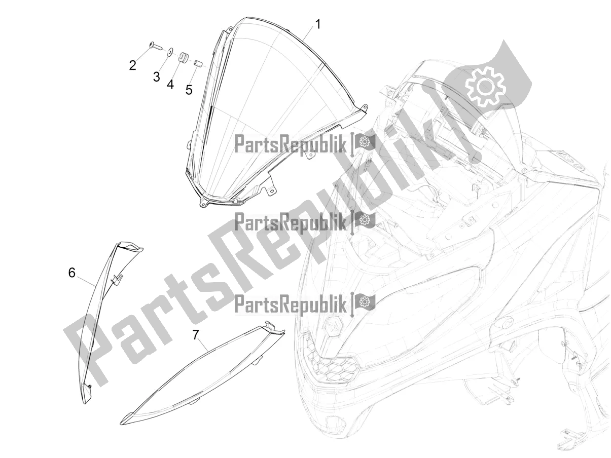 Toutes les pièces pour le Pare-brise - Verre du Piaggio MP3 300 HPE / Sport 2019