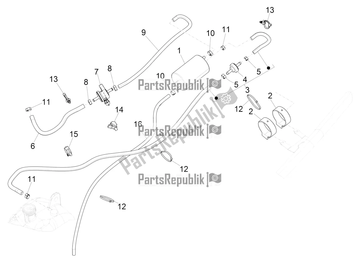 Tutte le parti per il Sistema Anti-percolazione del Piaggio MP3 300 HPE / Sport 2020