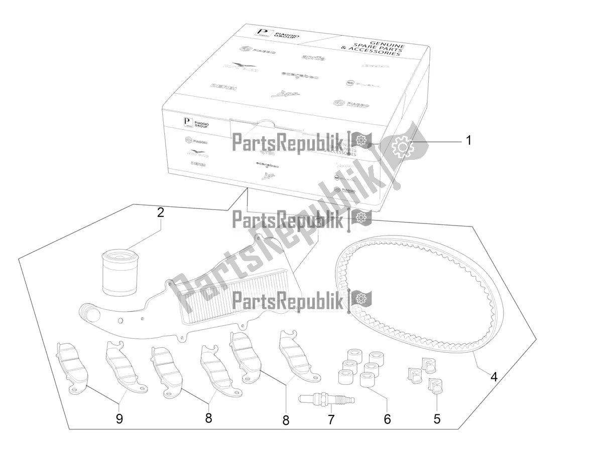 Todas las partes para Complete Wear And Maintenance Kit de Piaggio MP3 300 HPE / Sport 2020