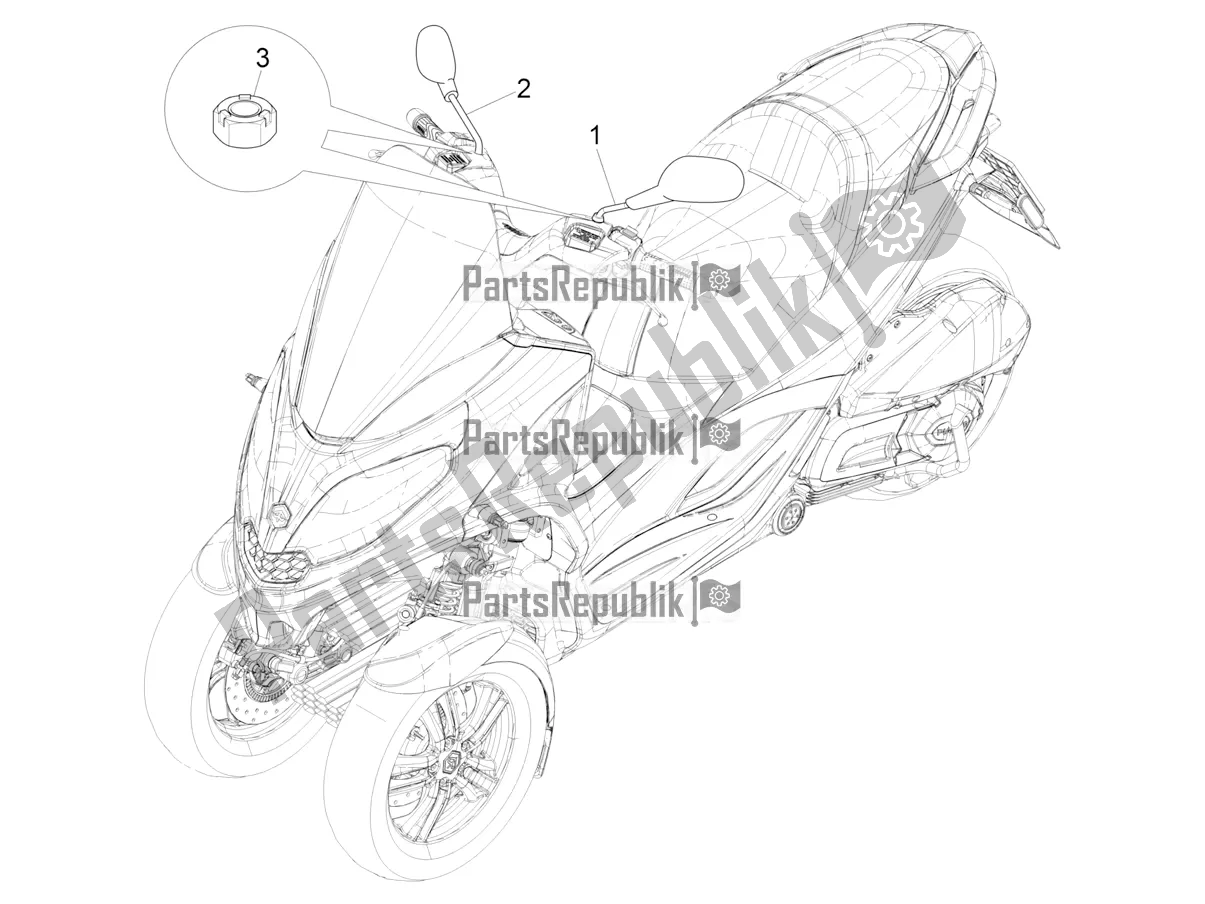 Todas las partes para Espejo / S De Conducción de Piaggio MP3 300 HPE / Sport 2020