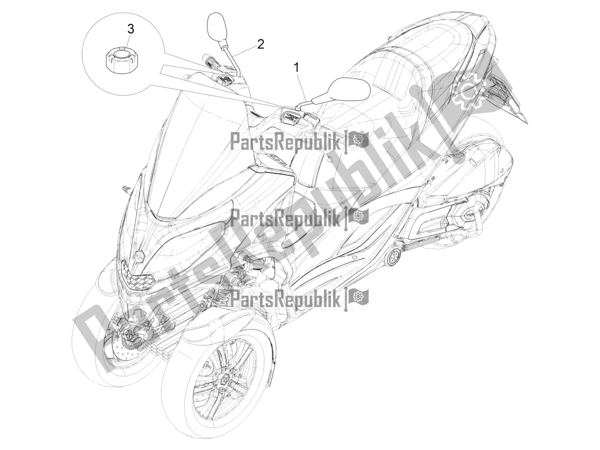 Wszystkie części do Lusterko / A Jazdy Piaggio MP3 300 HPE / Sport 2020