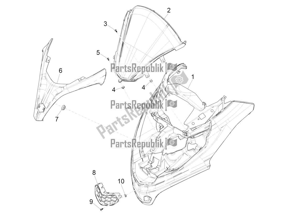 Todas las partes para Escudo Delantero de Piaggio MP3 300 HPE / Sport 2020