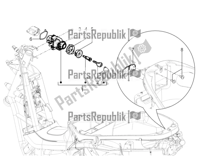 Todas las partes para Cerraduras de Piaggio MP3 300 HPE / Sport 2020