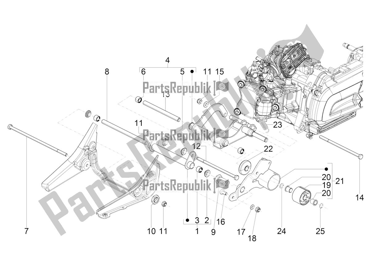 Todas las partes para Brazo Oscilante de Piaggio MP3 300 HPE / Sport 2020