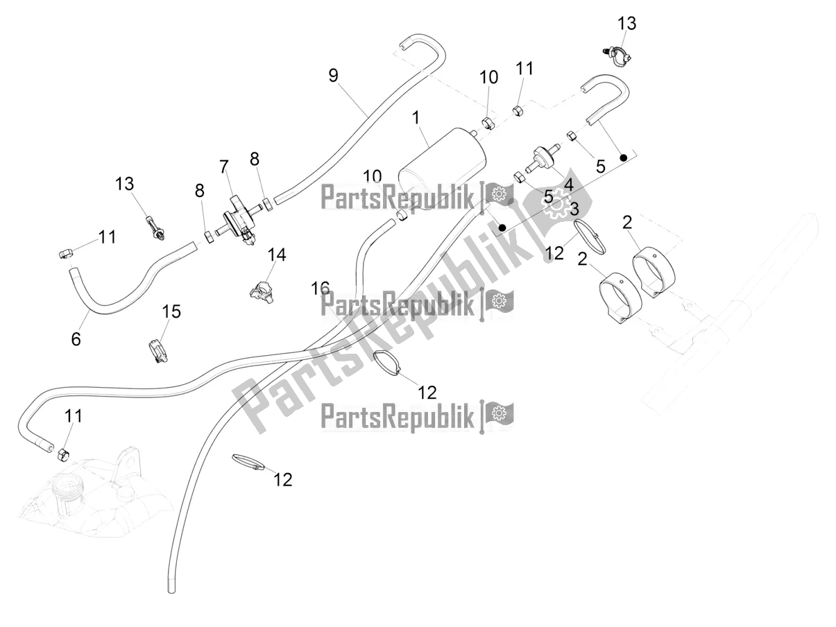 Toutes les pièces pour le Système Anti-percolation du Piaggio MP3 300 HPE / Sport 2021