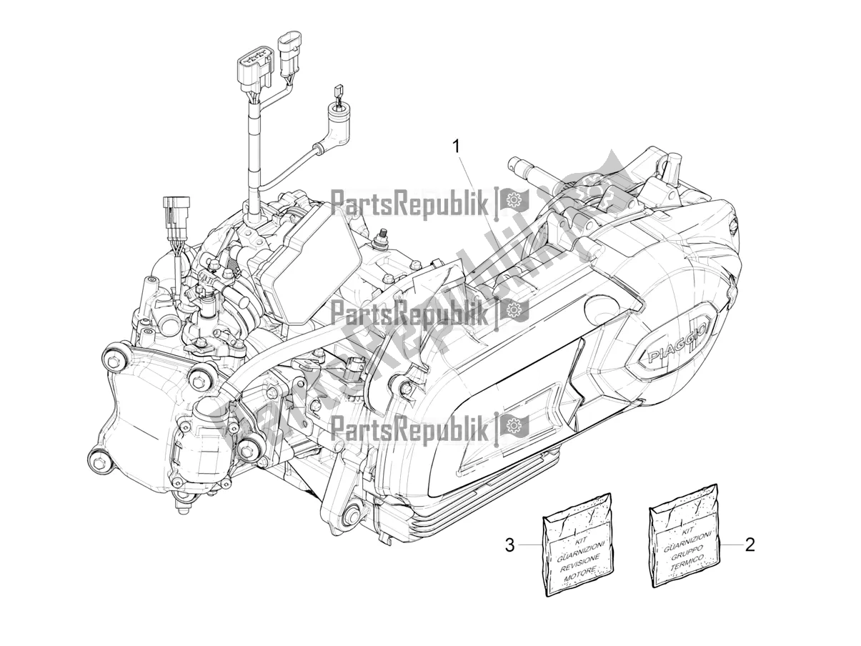 Toutes les pièces pour le Moteur, Assemblage du Piaggio MP3 300 HPE / Sport 2021