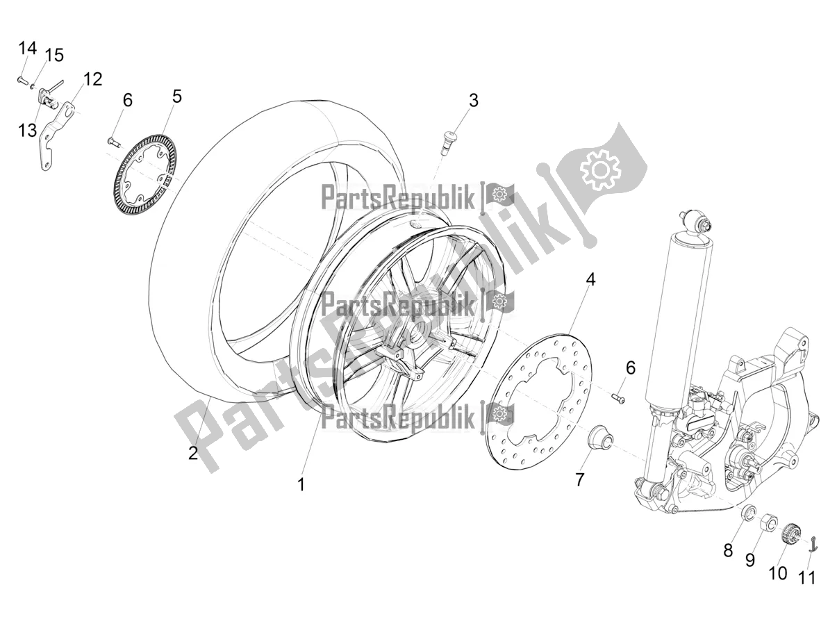 All parts for the Rear Wheel of the Piaggio MP3 300 HPE / Sport 2021