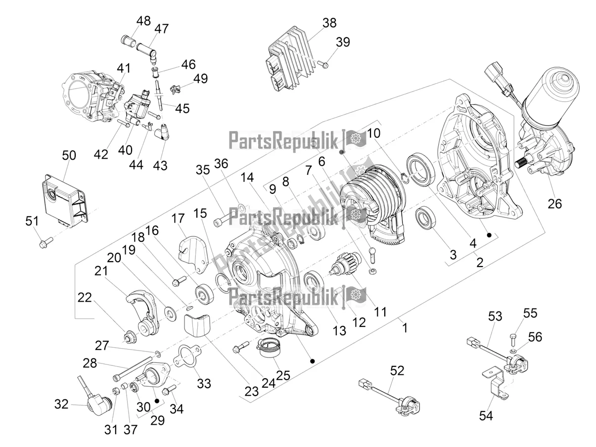 Alle onderdelen voor de Spanningsregelaars - Elektronische Regeleenheden (ecu) - H. T. Spoel van de Piaggio MP3 300 HPE / Sport 2021