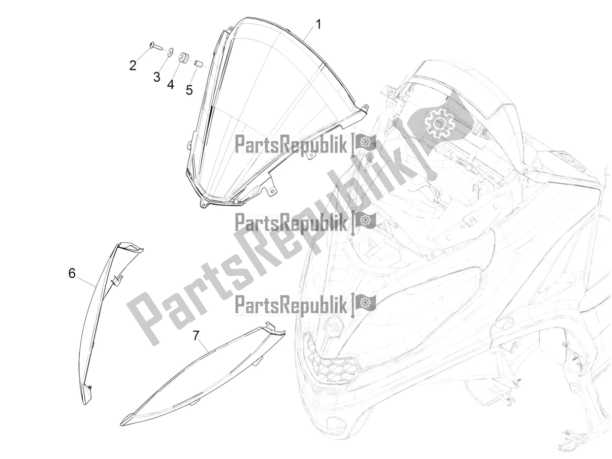 Toutes les pièces pour le Pare-brise - Verre du Piaggio MP3 300 HPE / Sport 2021