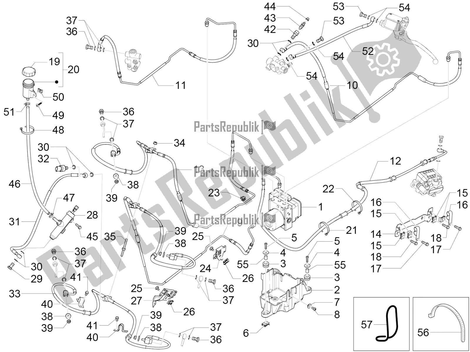 Toutes les pièces pour le Système De Freinage Abs du Piaggio MP3 300 HPE / Sport 2022