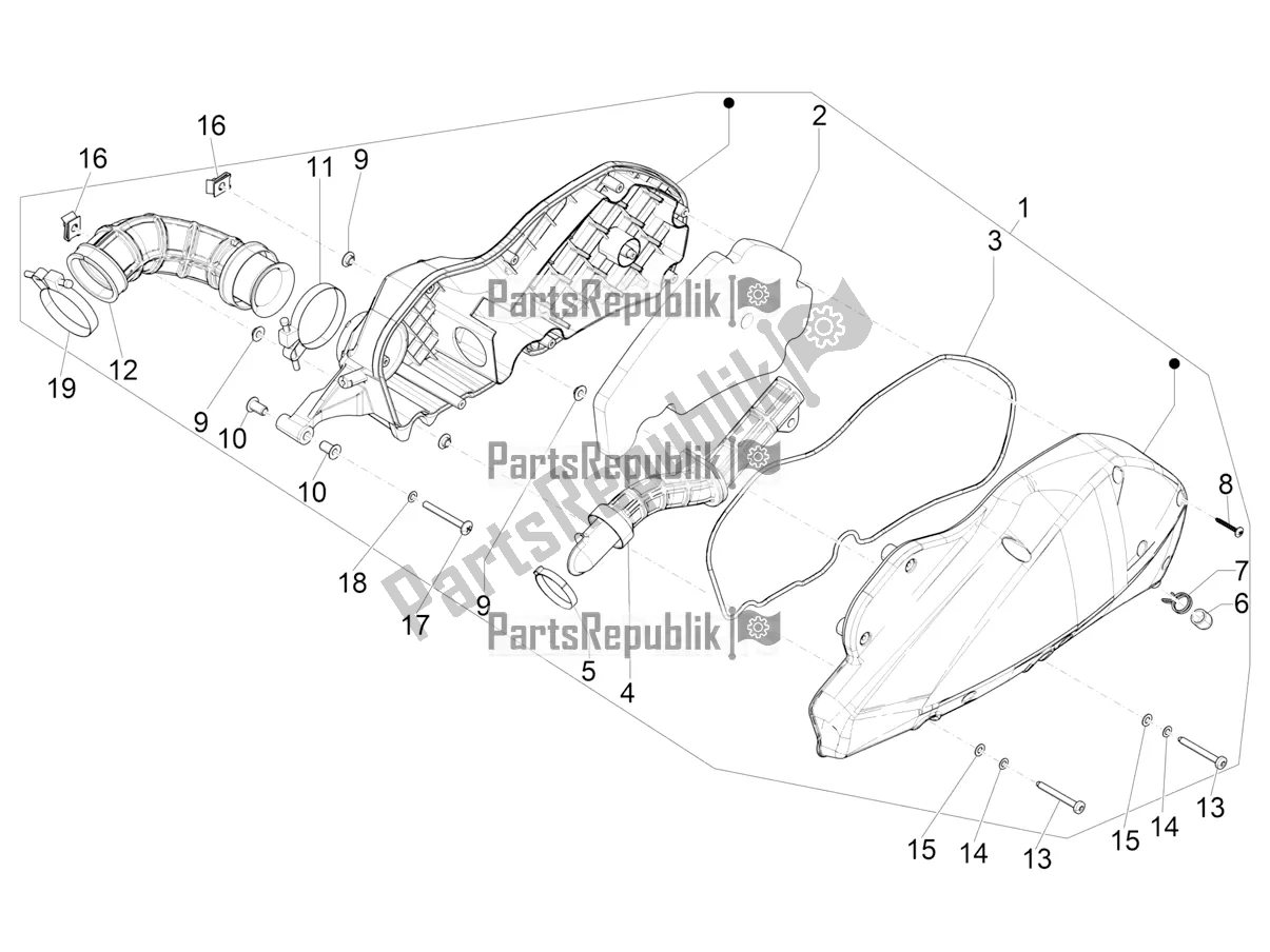 Toutes les pièces pour le Filtre à Air du Piaggio MP3 300 HPE / Sport 2022