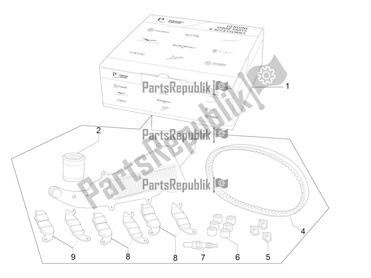 Toutes les pièces pour le Complete Wear And Maintenance Kit du Piaggio MP3 300 HPE / Sport 2022