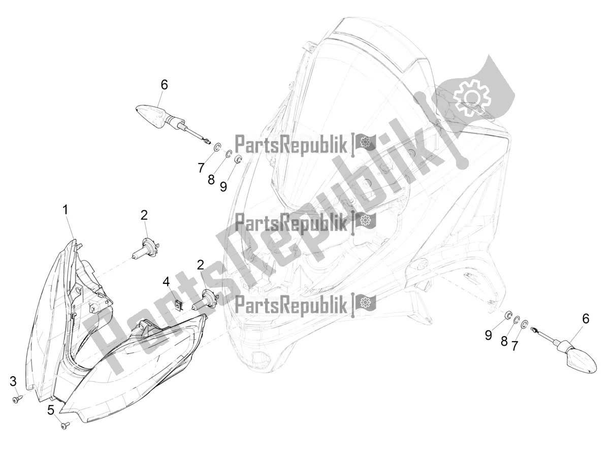 Toutes les pièces pour le Phares Avant - Clignotants du Piaggio MP3 300 HPE / Sport 2022