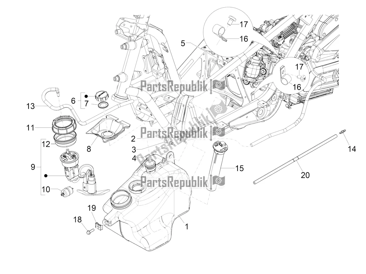 Toutes les pièces pour le Réservoir D'essence du Piaggio MP3 300 HPE / Sport 2022