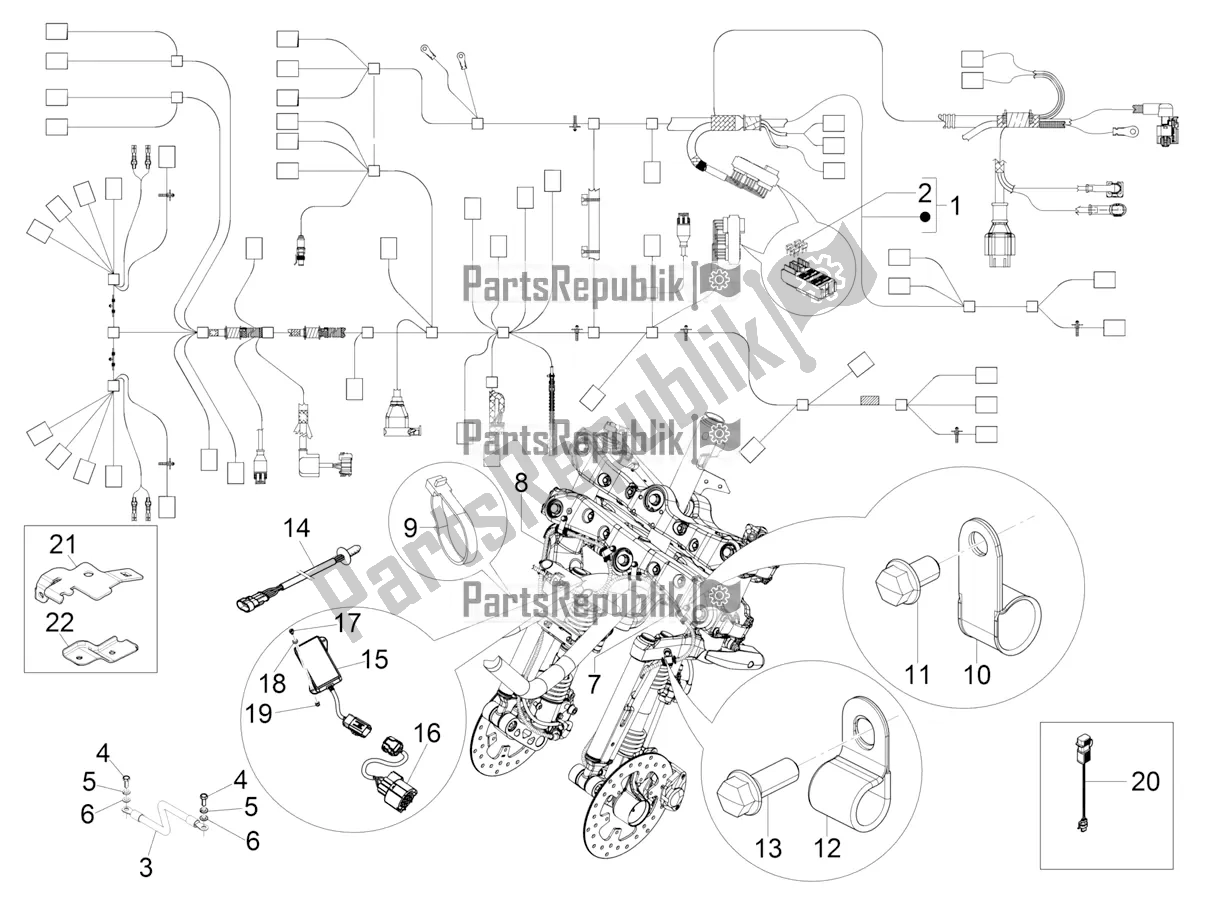 Alle onderdelen voor de Hoofdkabelboom van de Piaggio MP3 300 HPE / Sport 2022