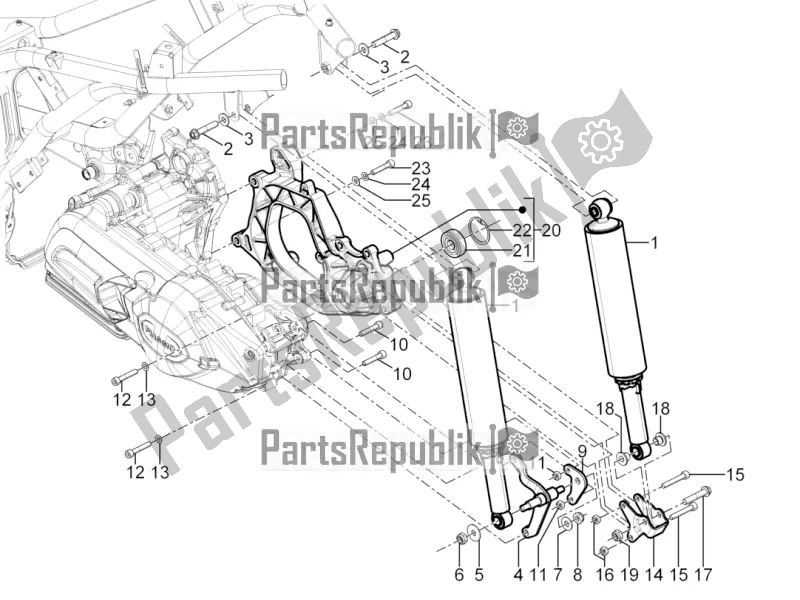 Toutes les pièces pour le Suspension Arrière - Amortisseur / S du Piaggio MP3 300 HPE / Sport 2022