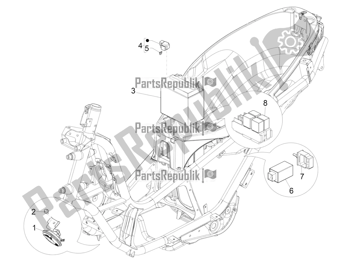 All parts for the Remote Control Switches - Battery - Horn of the Piaggio MP3 300 HPE / Sport 2022