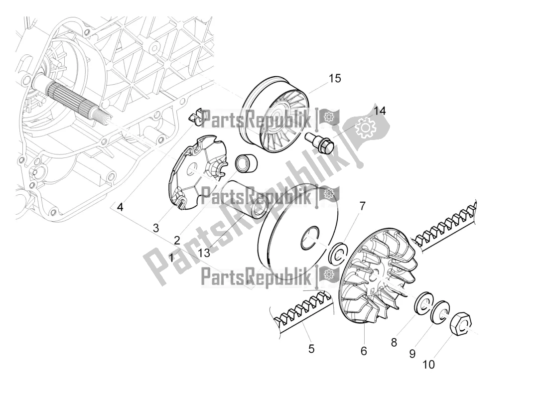 Tutte le parti per il Puleggia Motrice del Piaggio MP3 300 IE Business-Sport-Enjoy 2016