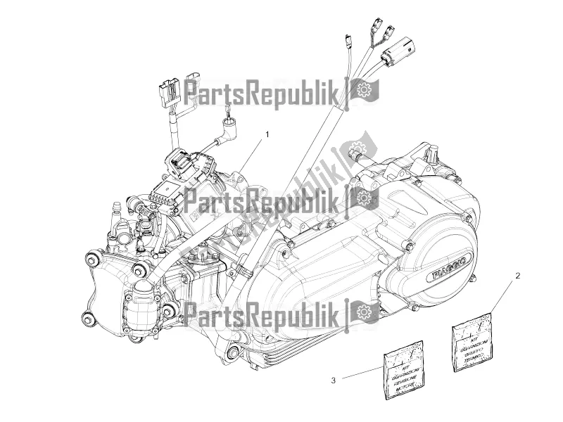 Toutes les pièces pour le Moteur, Assemblage du Piaggio MP3 300 IE Business-Sport-Enjoy 2016