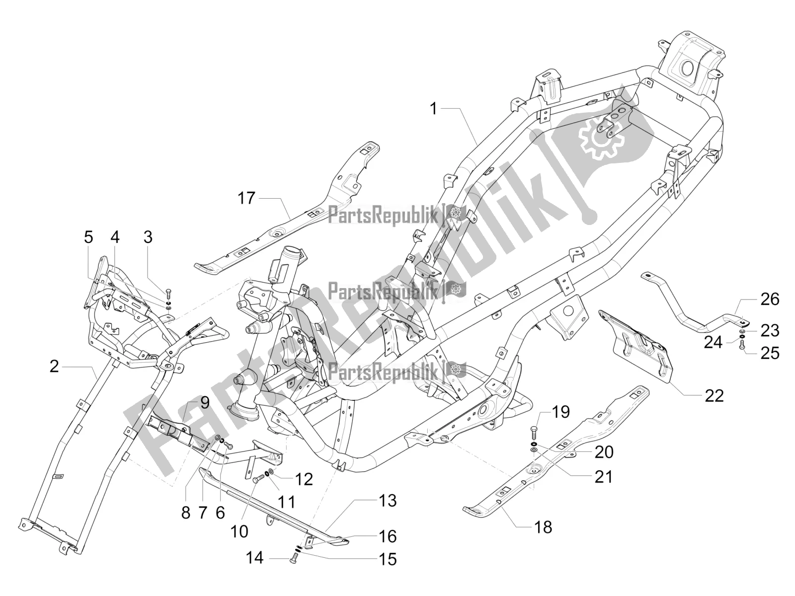 Toutes les pièces pour le Cadre / Carrosserie du Piaggio MP3 300 IE Business-Sport-Enjoy 2016