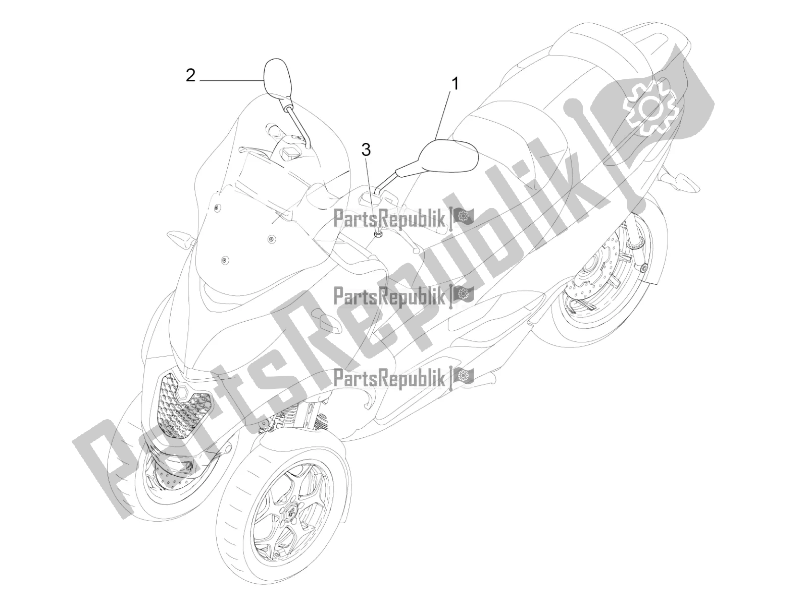 Todas las partes para Espejo / S De Conducción de Piaggio MP3 300 IE LT Business-Sport 2016