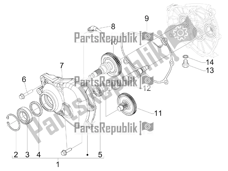 Todas las partes para Unidad De Reducción de Piaggio MP3 300 IE LT Business-Sport 2016