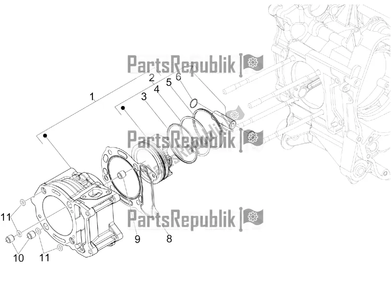 Toutes les pièces pour le Unité Cylindre-piston-axe De Poignet du Piaggio MP3 300 IE LT Business-Sport 2017