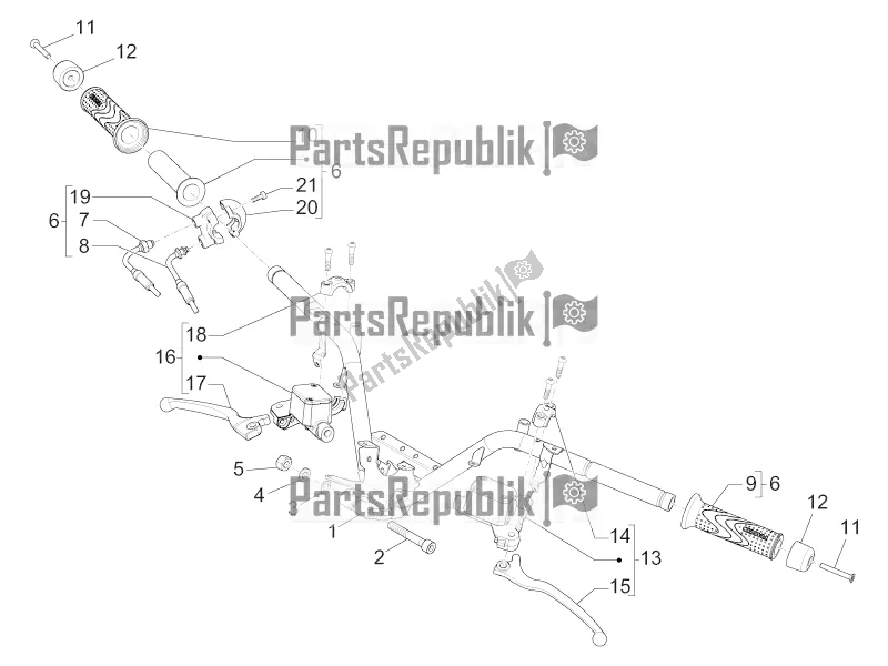 Toutes les pièces pour le Guidon - Master Cil. Du Piaggio MP3 300 IE LT Business-Sport 2017
