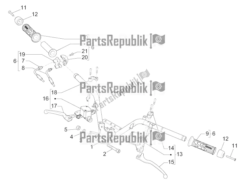 Todas las partes para Manillar - Master Cil. De Piaggio MP3 300 IE LT Business-Sport 2017