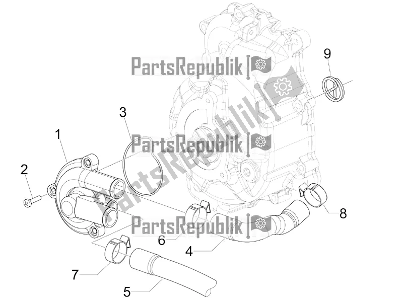 All parts for the Cooler Pump of the Piaggio MP3 300 IE LT Business-Sport 2018