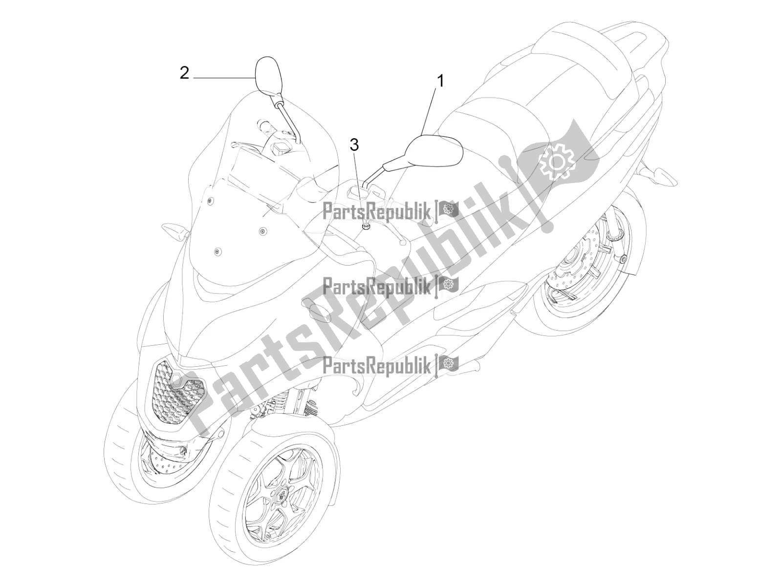 Todas las partes para Espejo / S De Conducción de Piaggio MP3 300 IE LT Business-Sport 2018