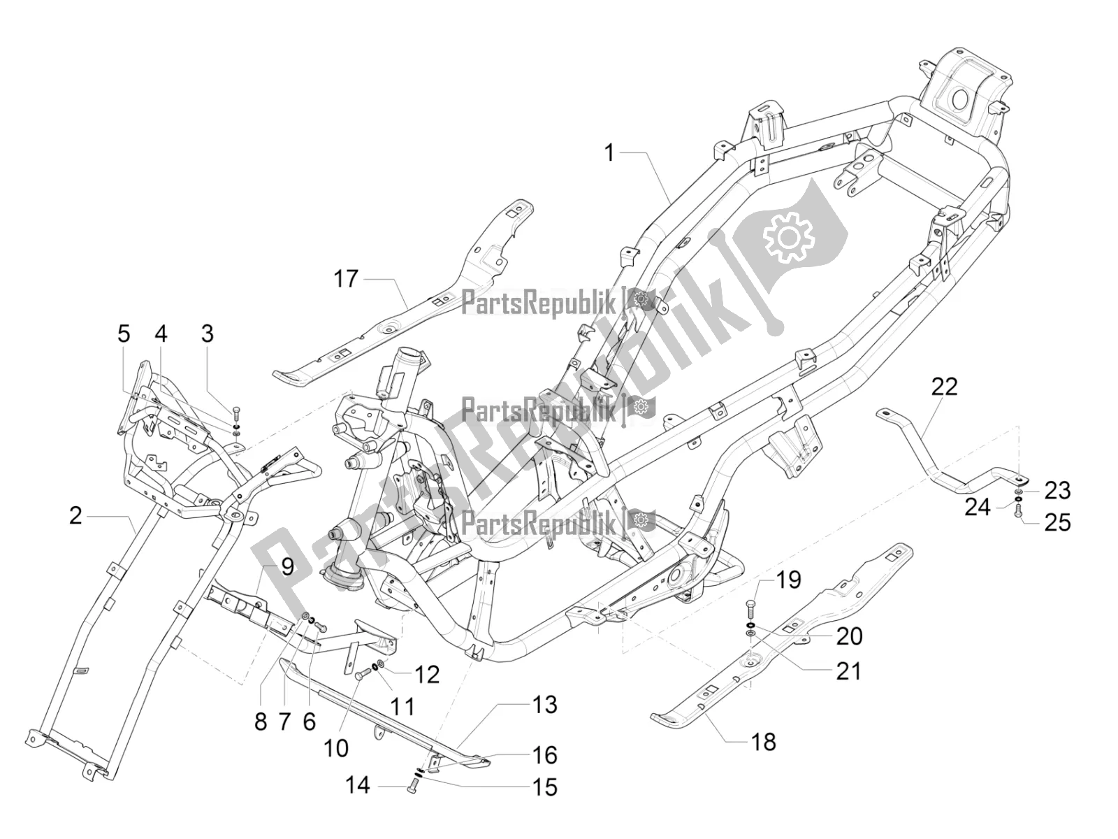 Toutes les pièces pour le Cadre / Carrosserie du Piaggio MP3 300 IE LT Business-Sport 2018