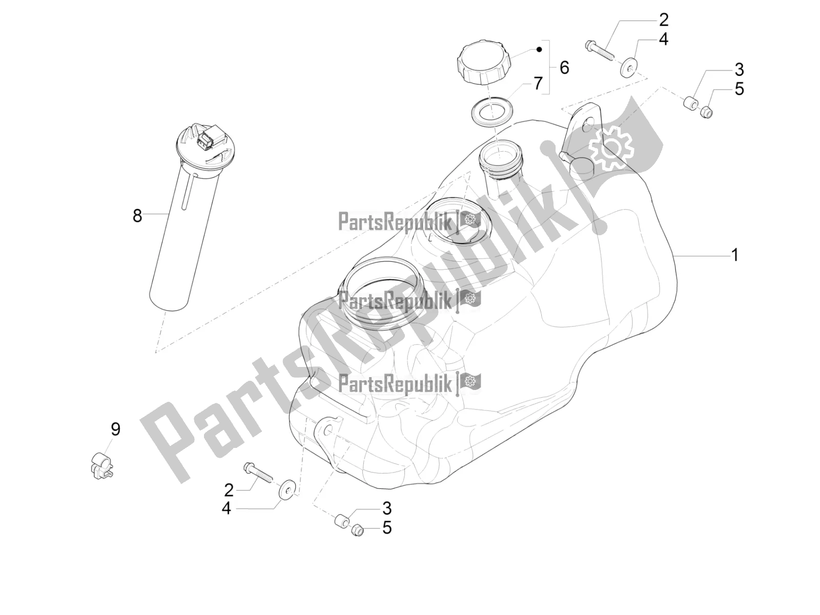 Todas las partes para Depósito De Combustible de Piaggio MP3 300 IE LT Business-Sport 2018
