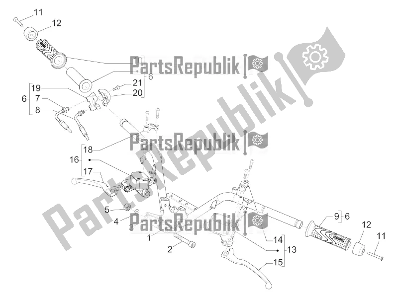 Todas las partes para Manillar - Master Cil. De Piaggio MP3 300 IE LT Business-Sport 2018