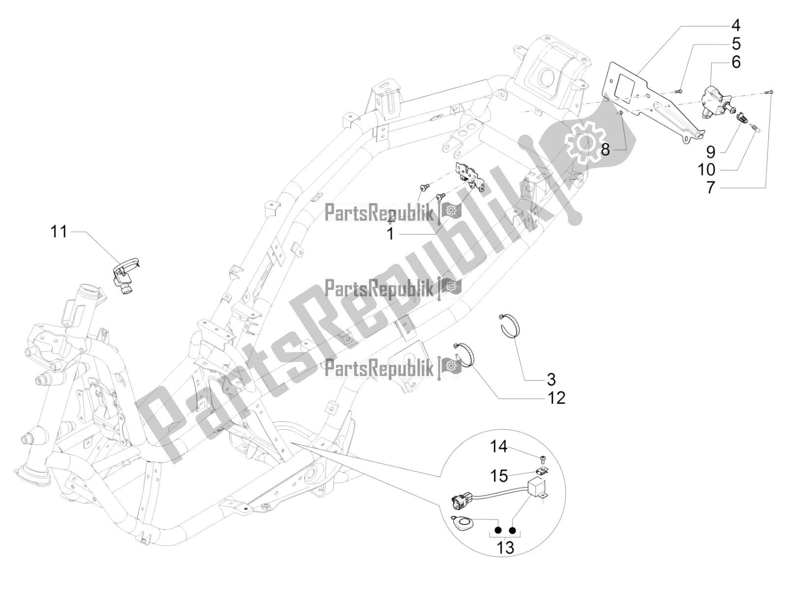 Toutes les pièces pour le Serrures du Piaggio MP3 300 IE LT Business-Sport 2018