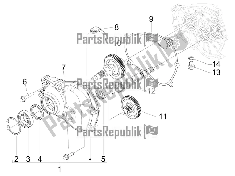 Toutes les pièces pour le Unité De Réduction du Piaggio MP3 300 IE LT Business-Sport 2018