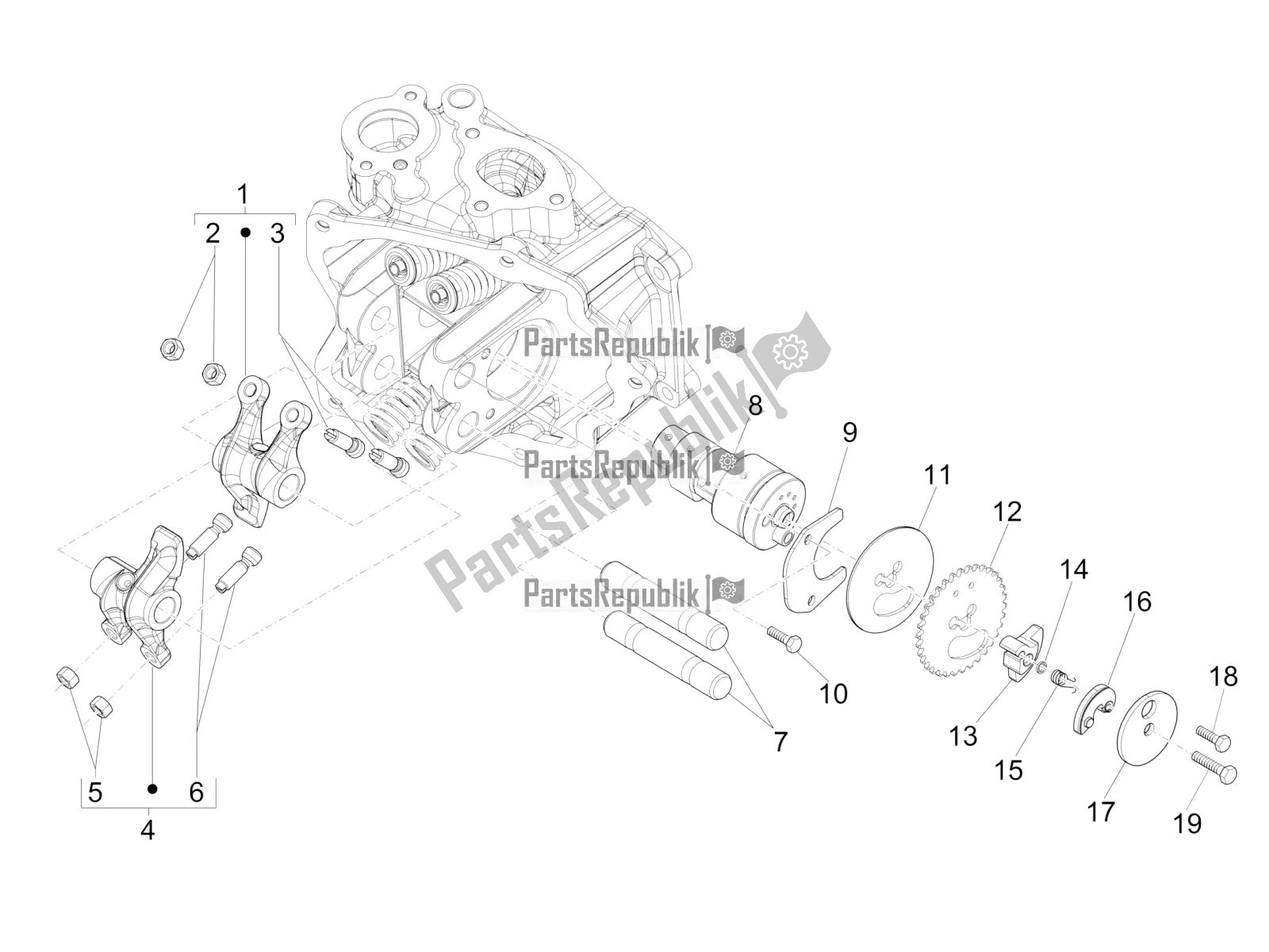 Toutes les pièces pour le Leviers à Bascule Support Unité du Piaggio MP3 300 IE LT Business-Sport 2018