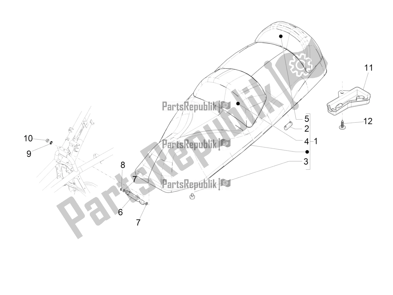 Toutes les pièces pour le Selle / Sièges du Piaggio MP3 300 IE LT Business-Sport 2018