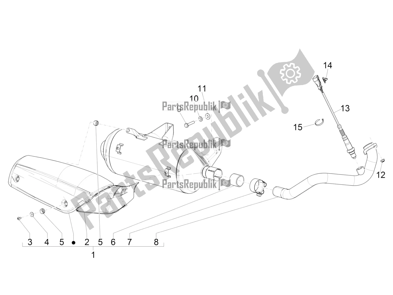 Todas las partes para Silenciador de Piaggio MP3 300 IE LT Business-Sport 2018