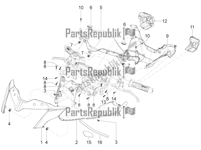 Tutte le parti per il Coperture Per Manubri del Piaggio MP3 300 Yourban LT ERL 2016