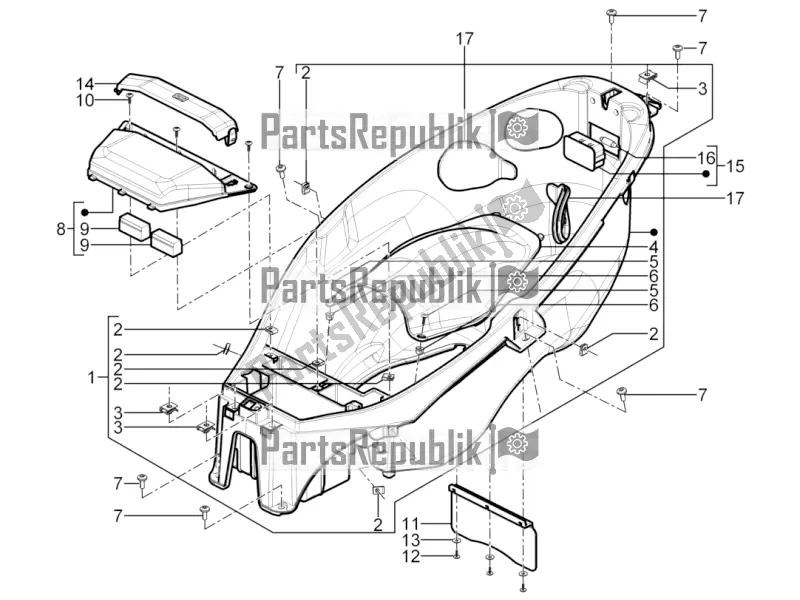 Toutes les pièces pour le Logement De Casque - Sous La Selle du Piaggio MP3 300 Yourban LT ERL 2016