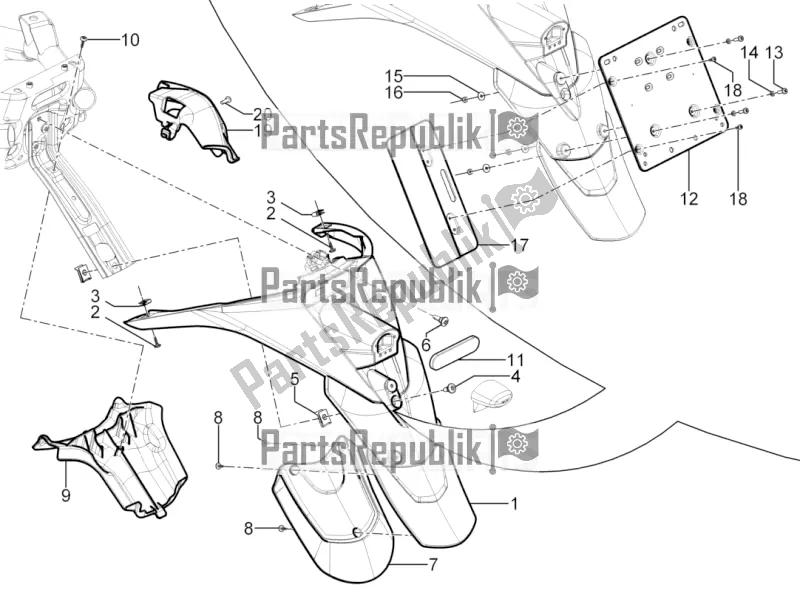 Wszystkie części do Os? Ona Tylna - Os? Ona Przeciwbryzgowa Piaggio MP3 300 Yourban LT ERL 2016