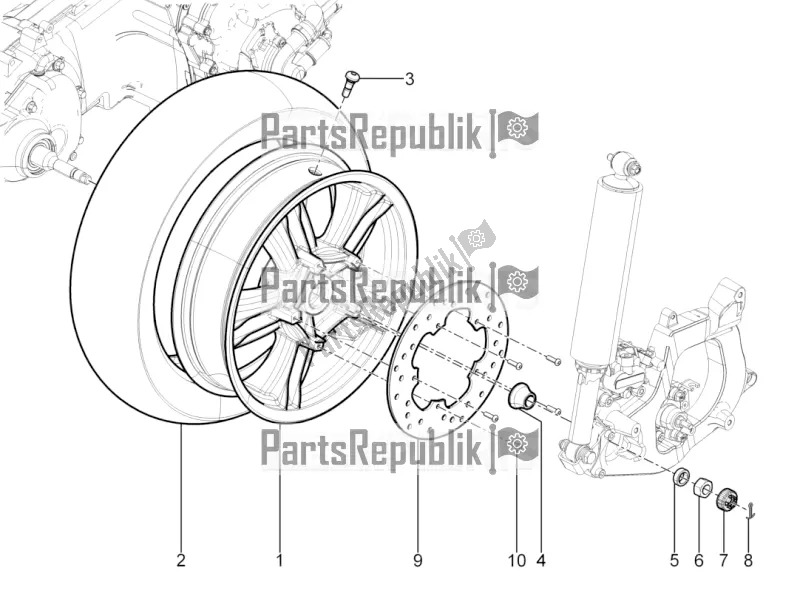 Toutes les pièces pour le Roue Arrière du Piaggio MP3 300 Yourban LT ERL 2016