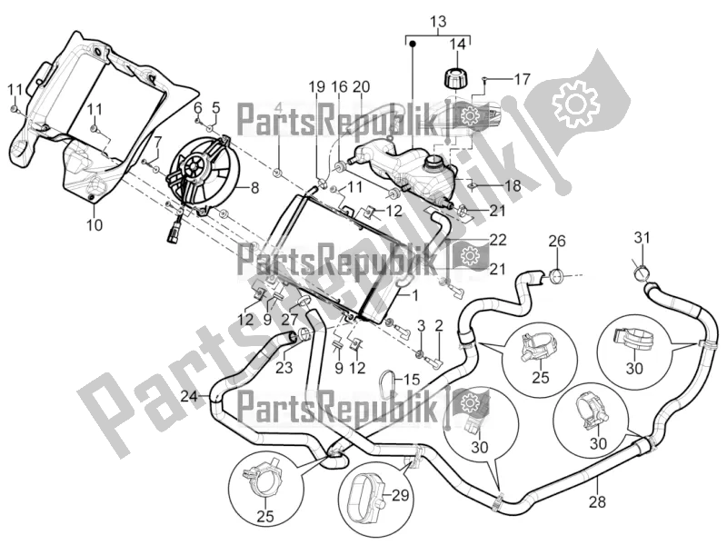 Tutte le parti per il Sistema Di Raffreddamento del Piaggio MP3 300 Yourban LT RL-Sport 2017