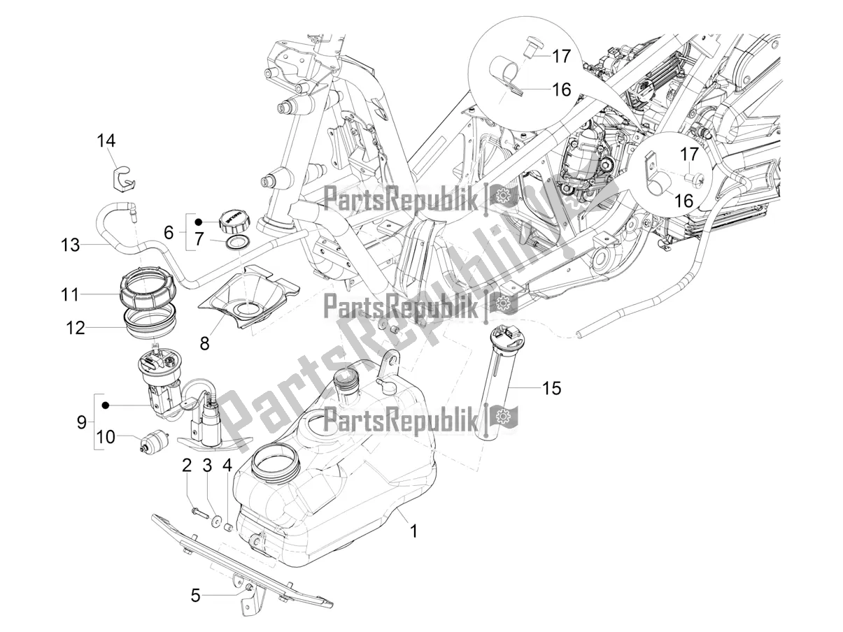 Tutte le parti per il Serbatoio Di Carburante del Piaggio MP3 300 Yourban LT RL-Sport 2017