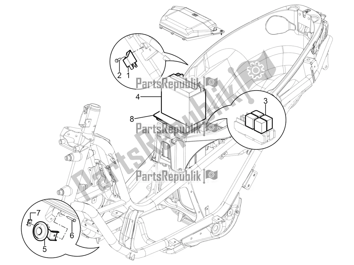 Todas las partes para Interruptores De Control Remoto - Batería - Bocina de Piaggio MP3 300 Yourban LT RL-Sport 2017